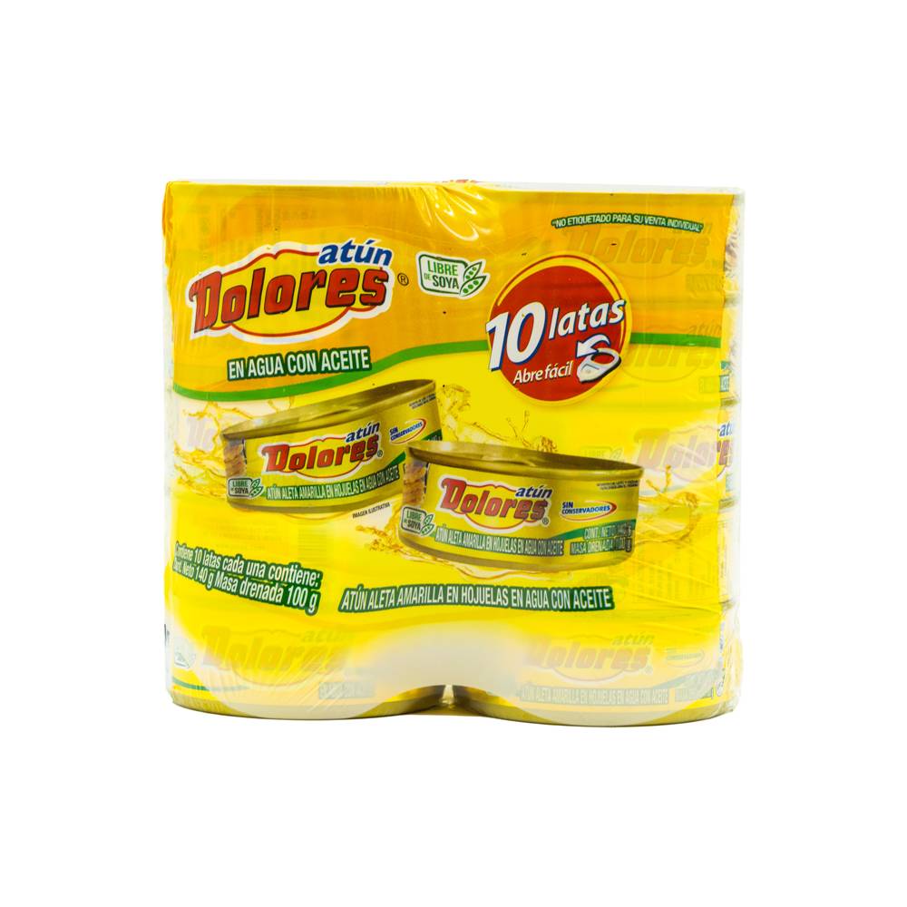 Dolores atún en hojuelas en agua con aceite (pack 10 x 140 g)