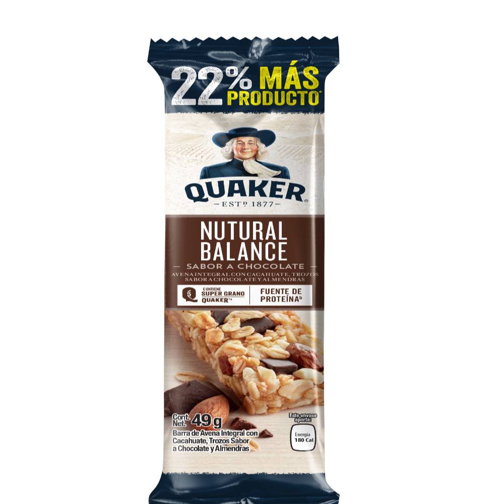 Quaker barra de avena sabor chocolate (49 g)