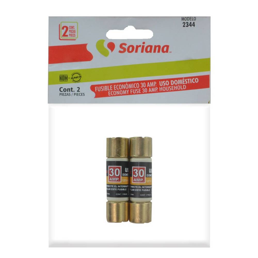Soriana fusibles económicos 30amp (blister 2 piezas)