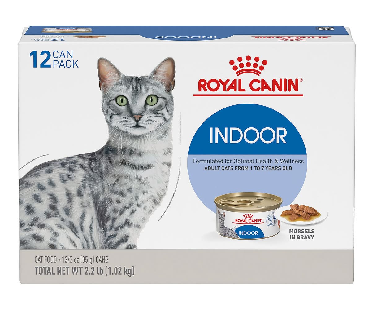 Royal Canin Adult Cat Wet Food - Indoor, Morsels in Gravy, 12 Ct, 2.2 Lb (Flavor: Variety Pack, Size: 12 Ct)