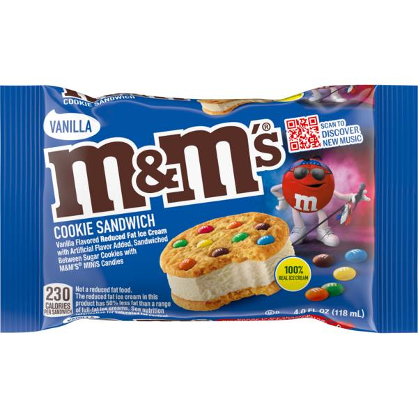 M&M's Vanilla Ice Cream Cookie Sandwich 4oz