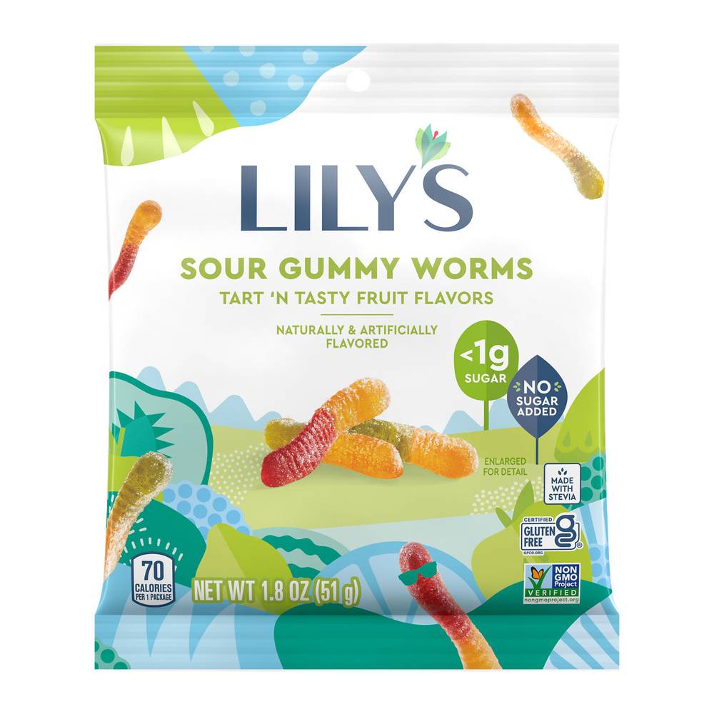 Lily's Sour Gummy Worms (tart 'n tasty fruit)