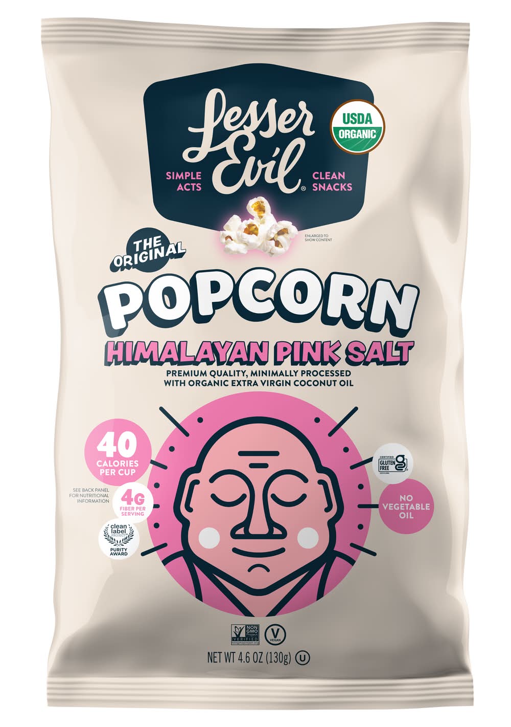 LesserEvil Organic Himalayan Pink Salt Popcorn (4.5 oz)