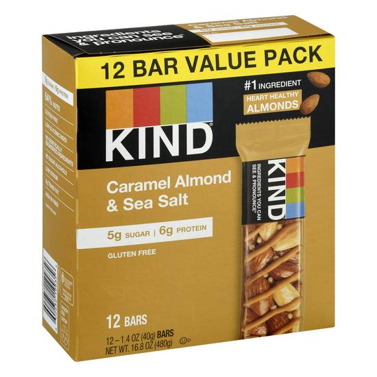 Kind Caramel Almond and Sea Salt Bars (12 ct)