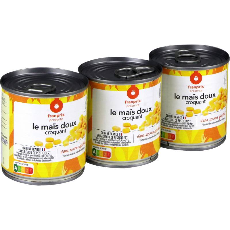 Franprix - Maïs doux croquant origine france (3 x 150g)