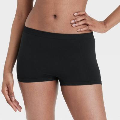 Women's Seamless Boy Shorts Underwear - Colsie™ Black M: Knit Nylon, Lightweight, Pull-On, Medium