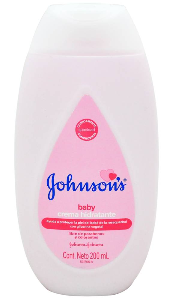 JOHNSON BABY CREMA SIN PARABENOS *200ML
