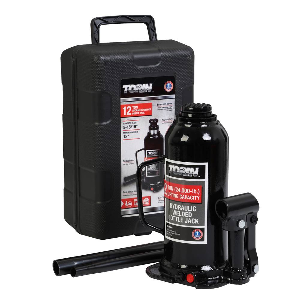 Torin Black 12-Ton Steel Hydraulic Bottle Jack | TH91204XT