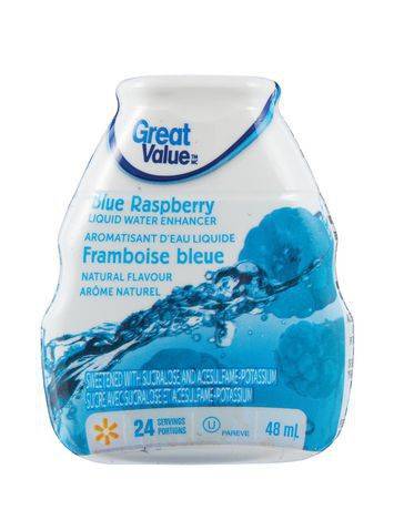 Great value aromatisant d'eau liquide à la framboise bleue (48 ml, 24 portions) - blue raspberry liquid water enhancer (48 ml)
