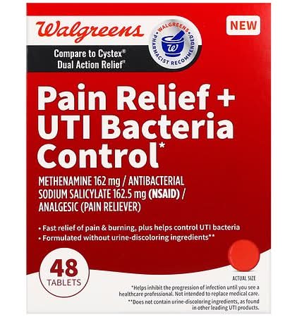 Walgreens Pain Relief + Uti Bacteria Control Tablets (48 ct)