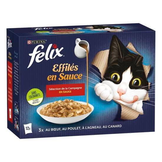 Felix tendres effilés encore plus de sauce - sélection de la campagne - 12x85g - sachets fraîcheur pour chat adulte