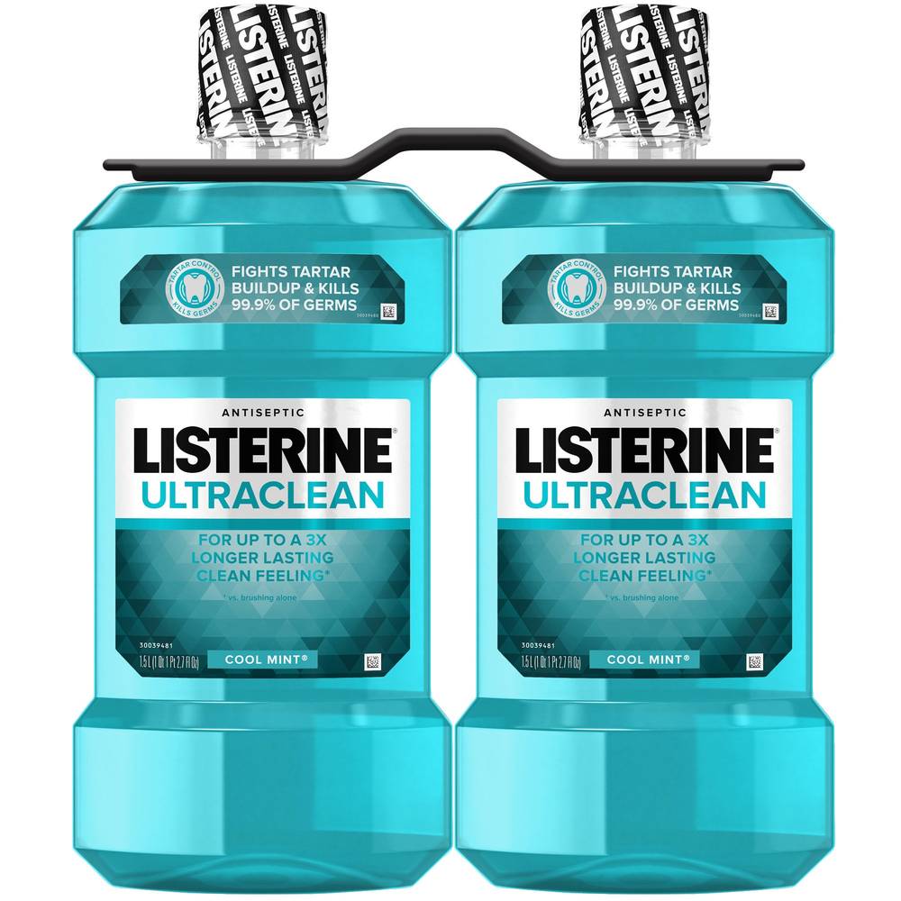 Listerine UltraClean Coolmint Mouthwash, 1.5 Liter, 2-count