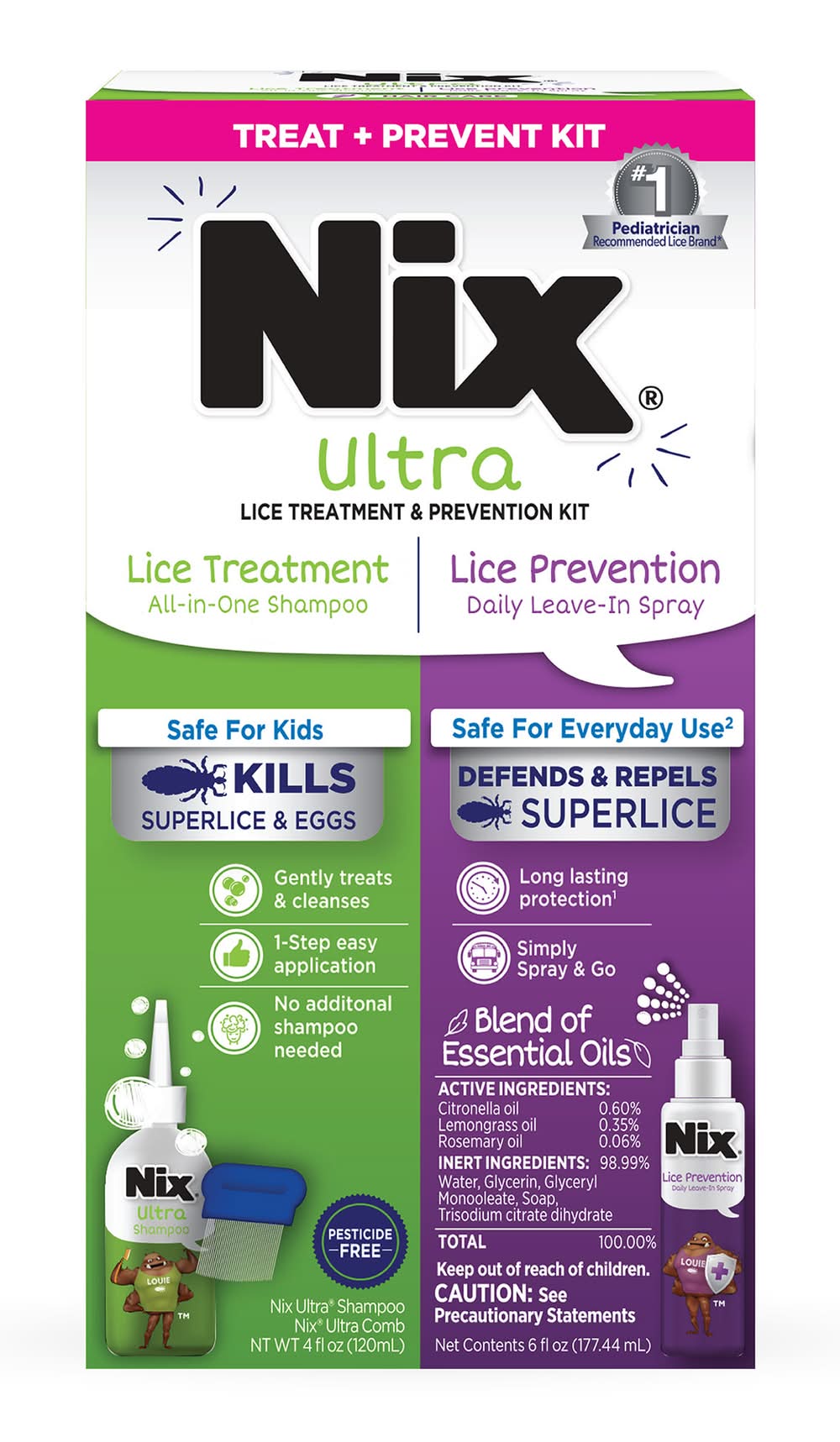 Nix Ultra Lice Treatment & Prevention Kit (10 fl oz, 2 ct)