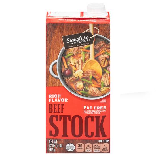 Signature Select Fat Free Beef Stock (32 oz)
