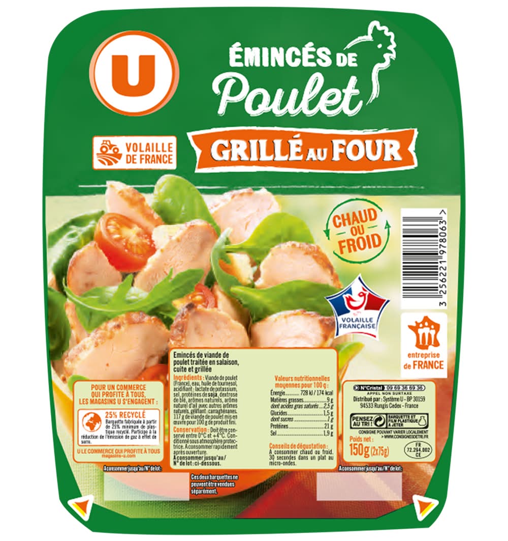 Les Produits U - Émincés de poulet grillé au four (2)