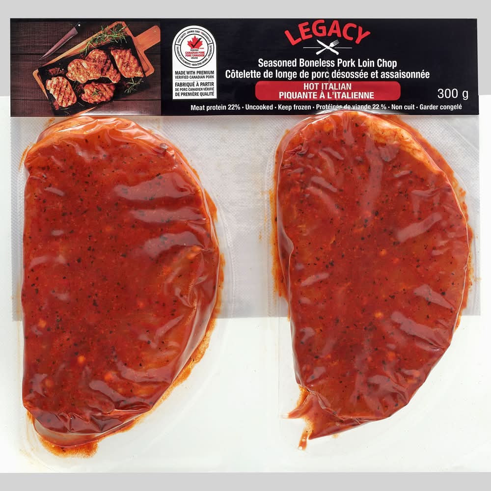 Legacy Hot Italian Boneless Pork Chops (300 g, 2 ct)