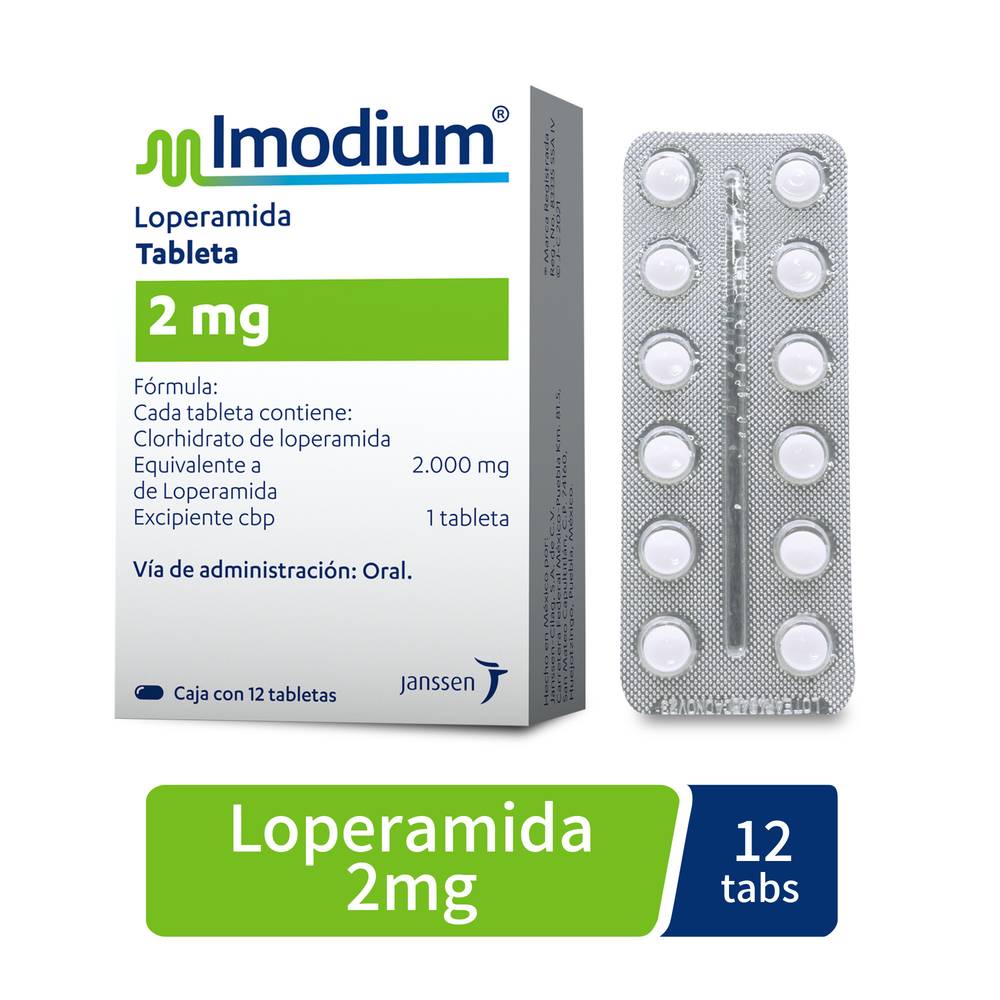 Janssen · Imodium loperamida tabletas 2 mg (12 un)