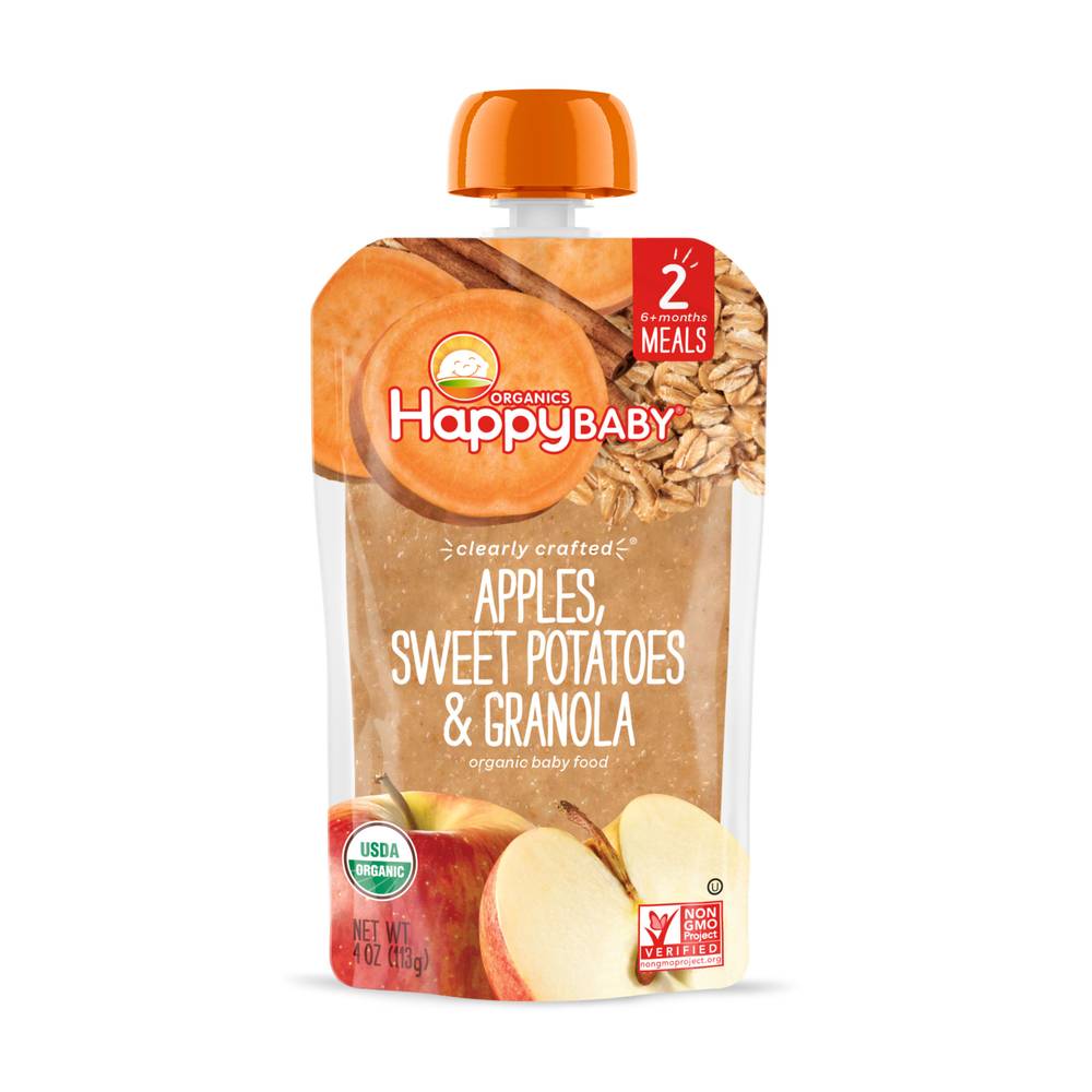 Happy Baby Organic Baby Food, Apples, Sweet Potatoes, Granola (4 oz)