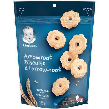 Gerber Arrowroot Biscuits Baby Snacks (155 g)