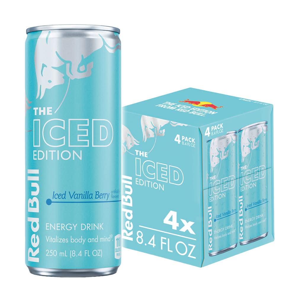 Red Bull The Winter Edition Energy Drink, Iced Vanilla Berry (4 x 8.4 fl oz)