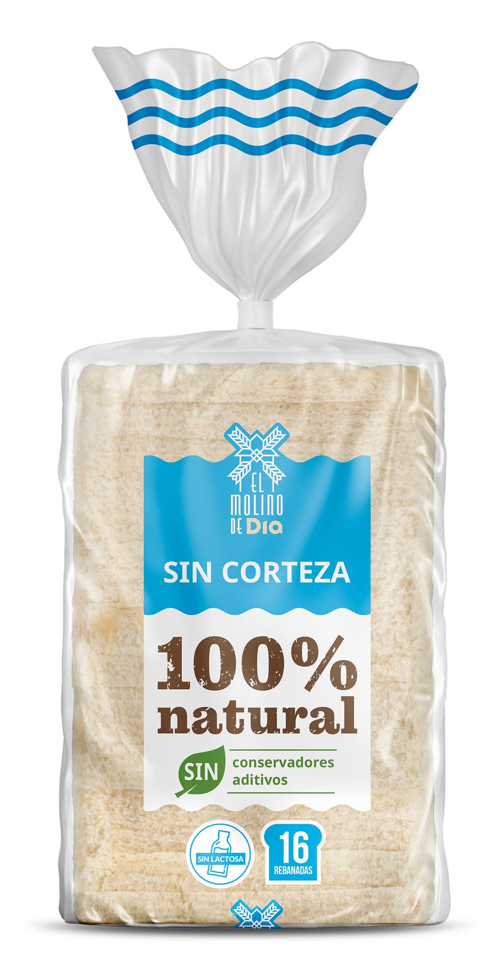 Pan De Molde Blanco Sin Corteza El Molino De Dia Bolsa 450 G