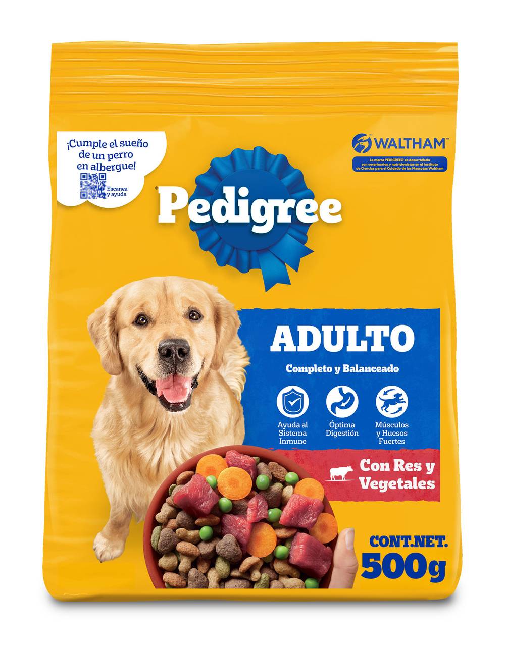 Pedigree · Alimento seco p/perro adulto raza mediana y grande (500 g)