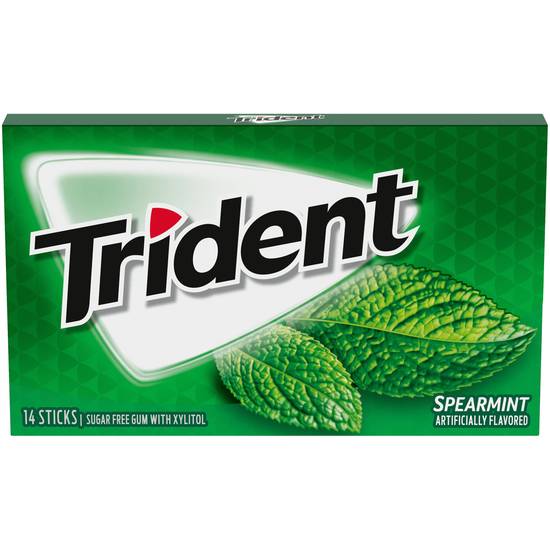 Trident Sugar Free Gum, Spearmint, 14 ct