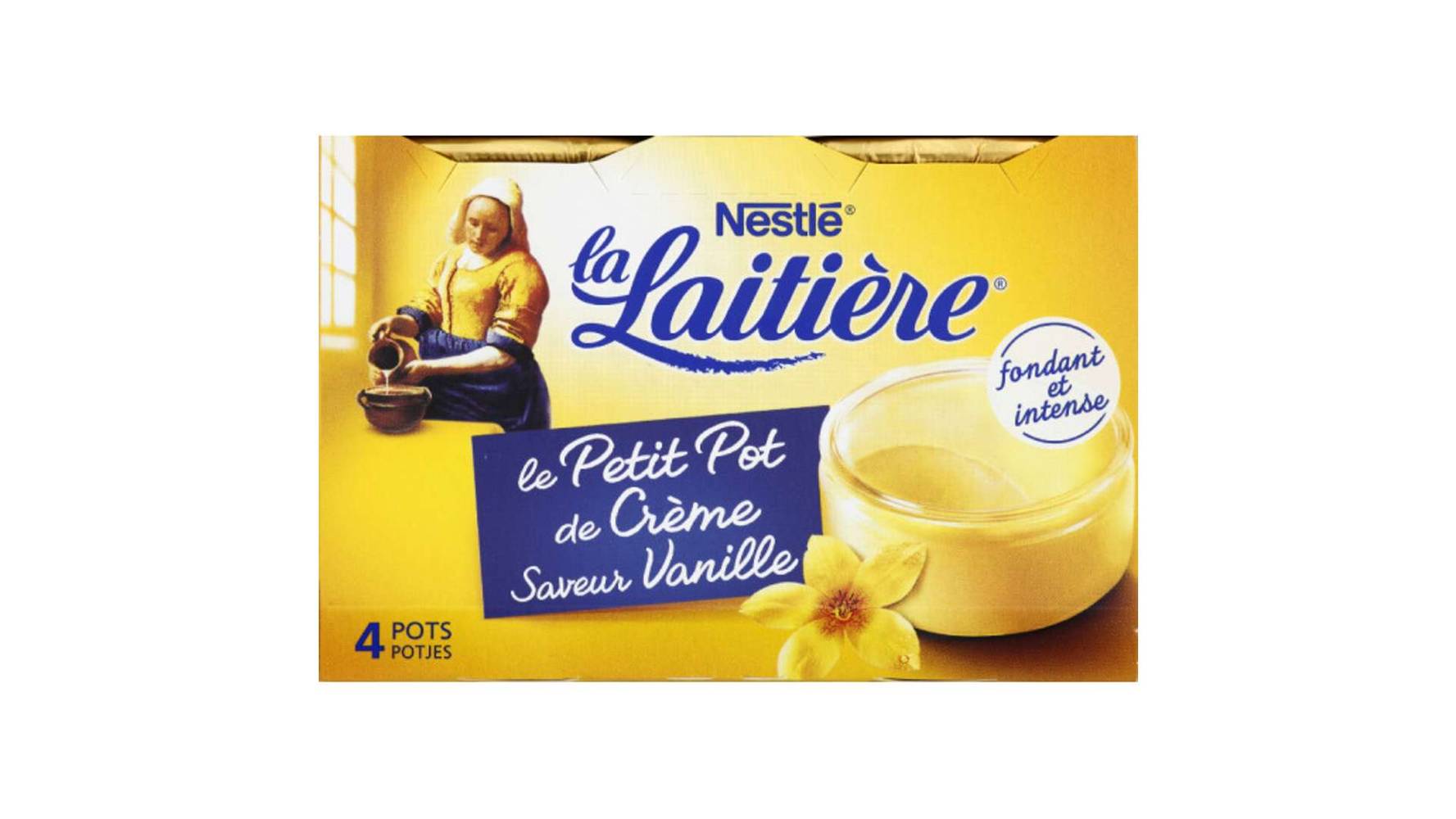 La Laitière Petit Pot de Crème saveur vanille Les 4 pots de 100 g