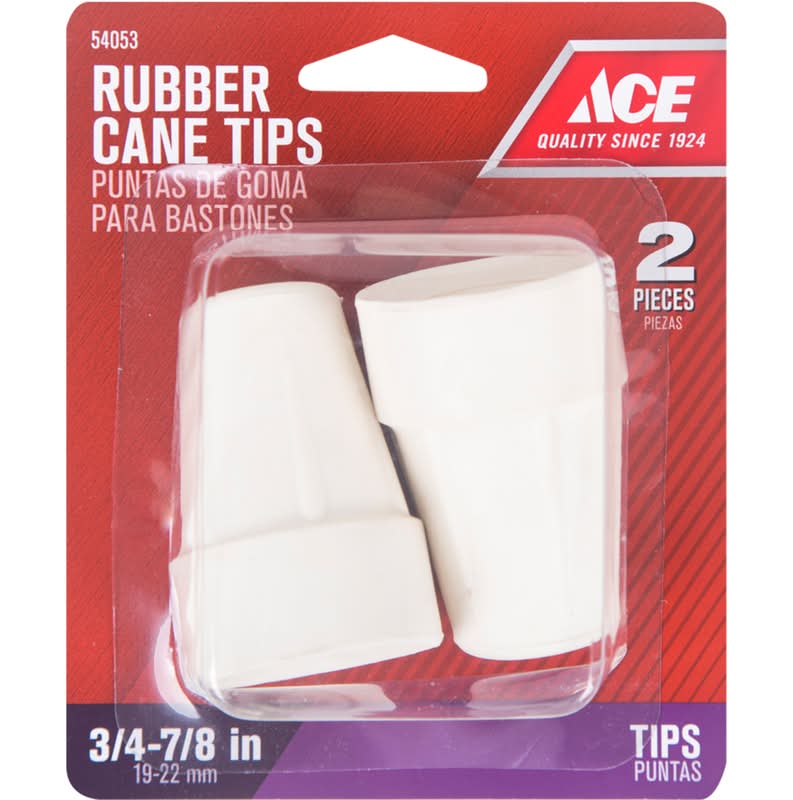 ACE Rubber Crutch/Cane Tip Off-White Round 7/8 In. W 2 Pk