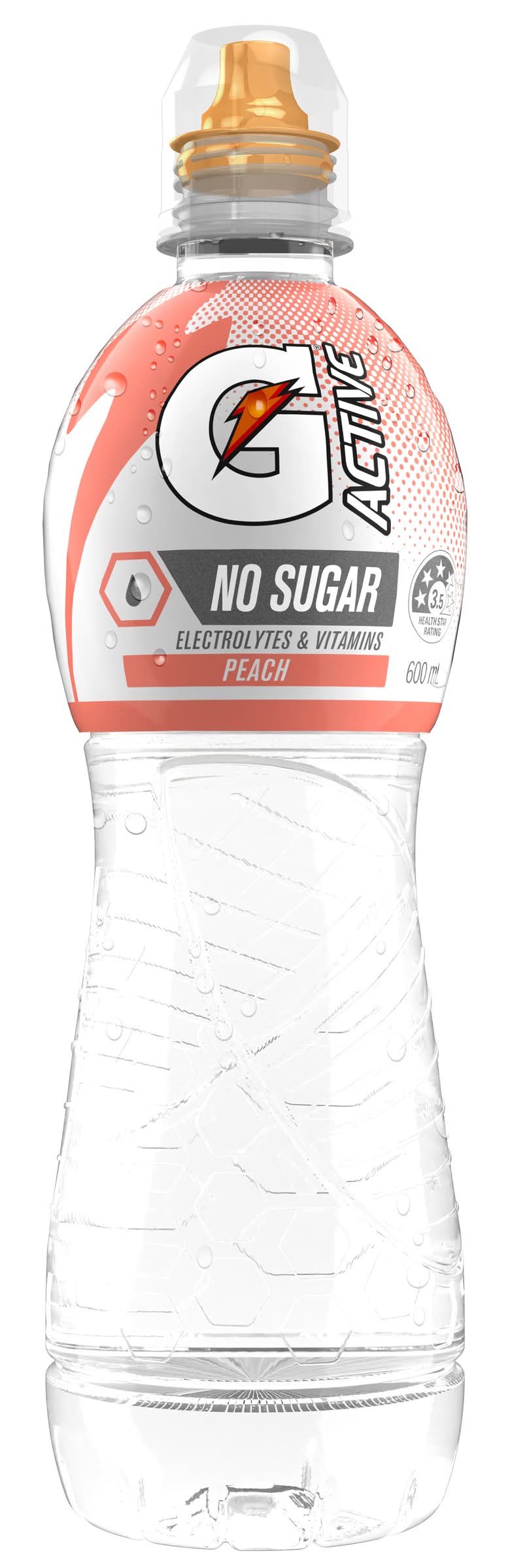 Gatorade Active Electrolyte Water, Peach (600mL)