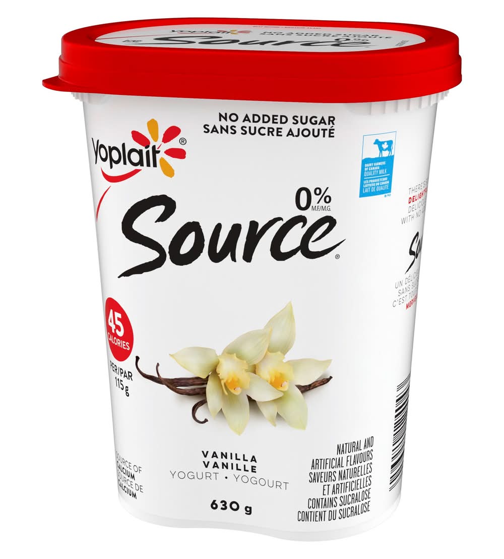 Yoplait source yaourt 0% mg - source yogurt 0% mf (vanille)
