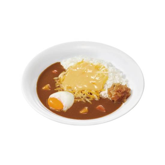 チーズおんたまカレーPork Curry Rice w/ Cheese & Soft-Boiled Egg