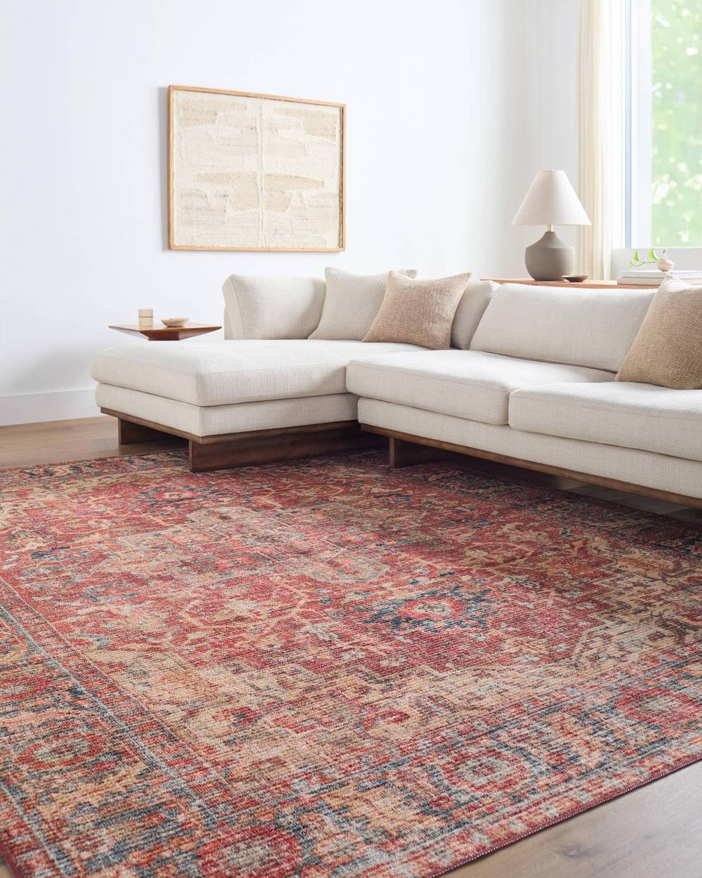 allen + roth Machine Washable Terra Medallion Rug, 8 x 10 ft, Copper