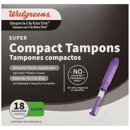 Walgreens Compact Tampons Super Absorbency (18 ct)