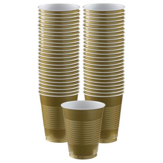 Gold Plastic Cups, 16oz, 50ct