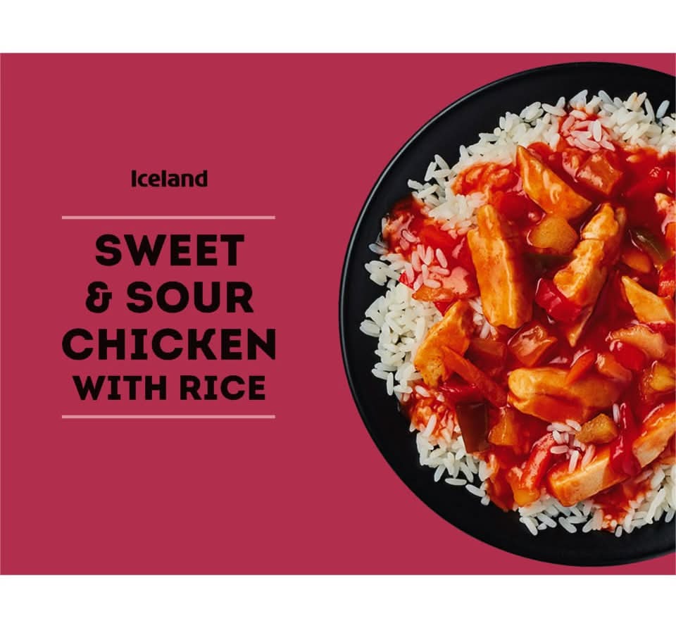 Iceland Sweet & Sour Chicken, Frozen Rice Ready Meals (400g)