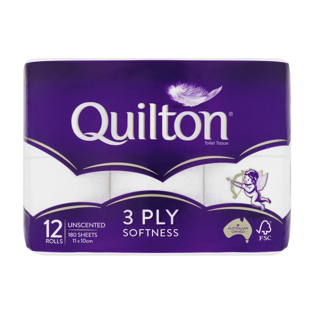 Quilton Unscented Toilet Tissue 3ply (12 pack)