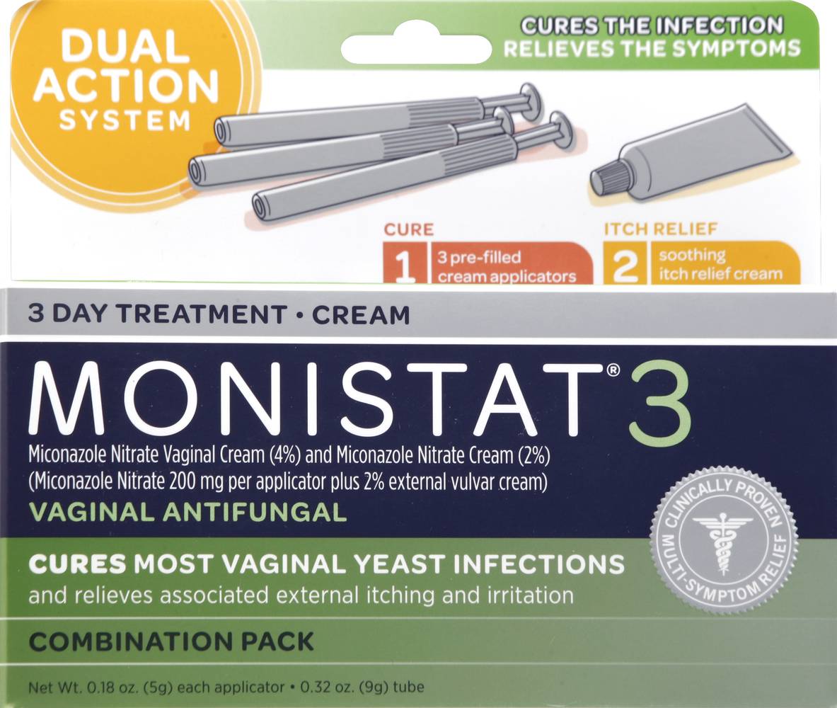 Monistat Dual Action System Vaginal Antifungal Cream (0.4 oz)