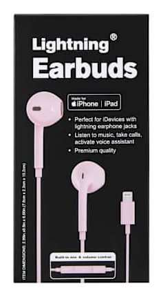 Lightning® Wired Earbuds For iPhone & iPad Pink
