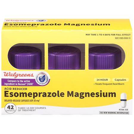Walgreens Acid Reducer Esomeprazole Magnesium Delayed-Release 20 mg Capsules
