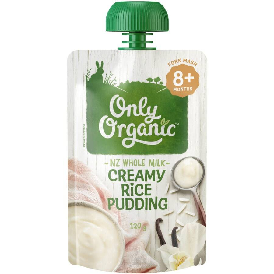 Only Organic Creamy Rice Pudding 8+ Months Baby Food 120Gm