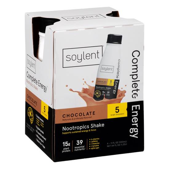 Soylent Chocolate Nootropics Shake (4 pack, 11 fl oz)