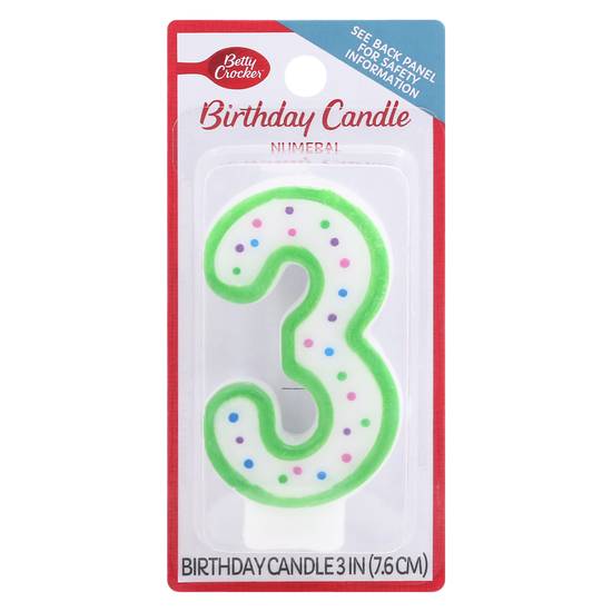 Betty Crocker Numeral 3 Birthday Candle