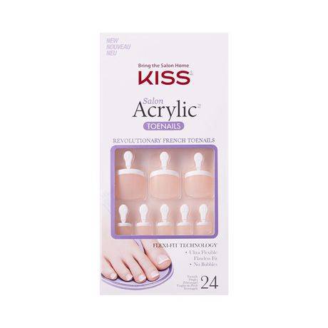 KISS Salon Acrylic French Toe Nail Kit (24 ct)