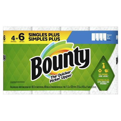 Bounty Singles Plus Paper Towels (4 ct)