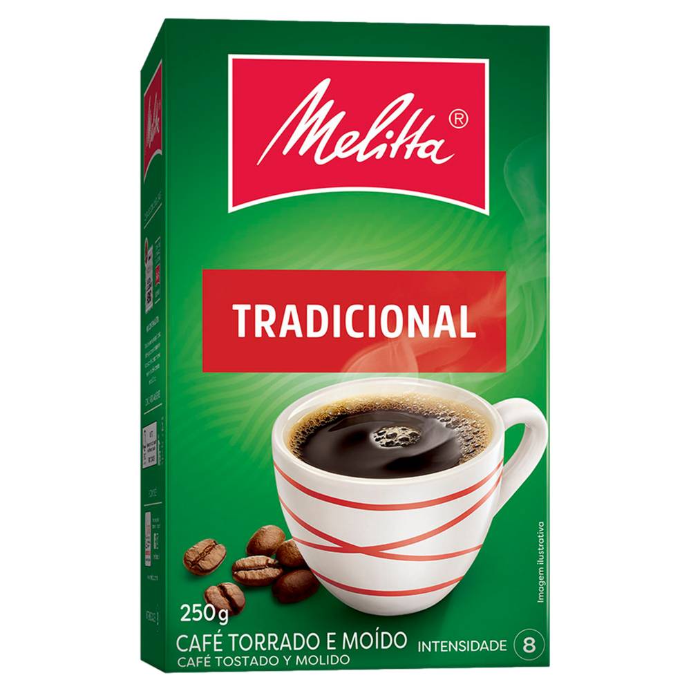 Melitta café torrado e moído tradicional a vácuo (250 g)