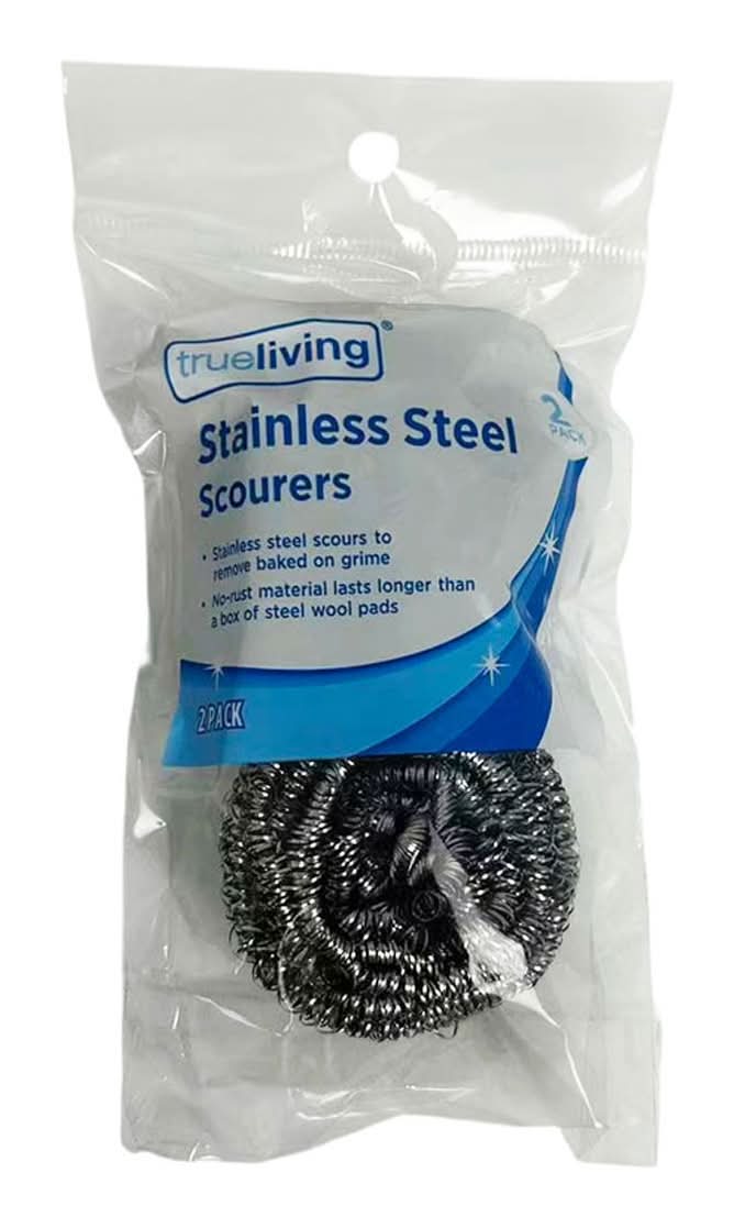 True Living Stainless Steel Scourers 2 Ct