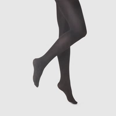 A New Day 80D Control Top Super Opaque Tights, Women, L-XL, Black