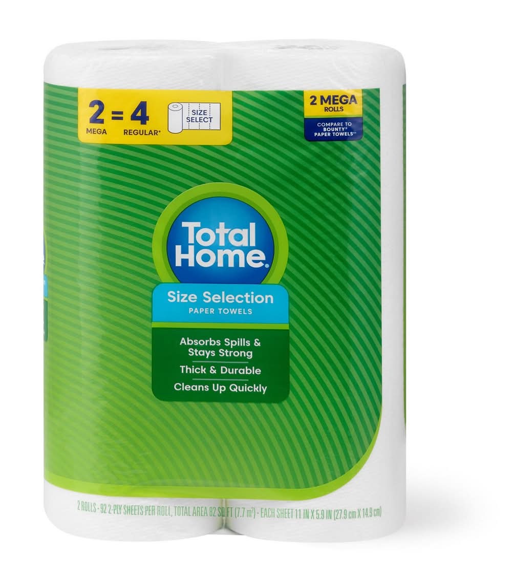 Total Home Size Selection 2-ply Paper Towels, 11x5.9 in (2 ct)