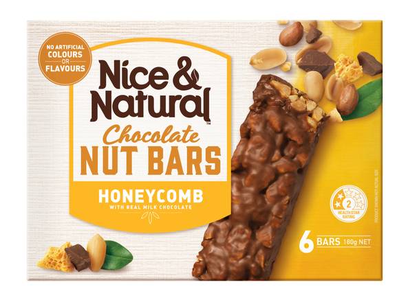 Nice & Natural Roasted Nut Bar Honeycomb 6 pack